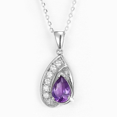 Collier à larmes de pierre précieuse marquise 925 argent sterling