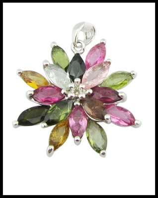 Collier en pierre précieuse argentée 925 sur chaîne Bolo Collier pour les femmes avant-gardistes