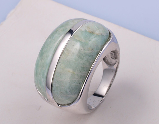 Anneaux de pierre précieuse de tourmaline colorés pour femmes / unisexe 4-6g bijoux de mode enduits de rhodium