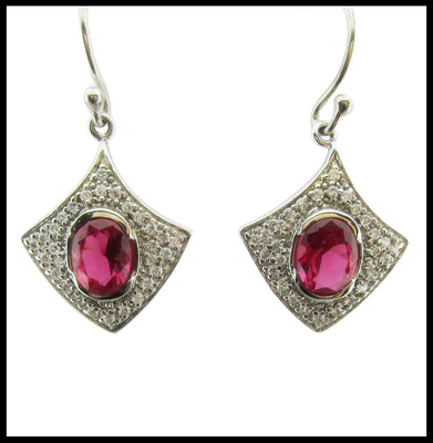 Des boucles d'oreilles de pierre d'argent Sterling élégantes des boucles d'oreilles de pierre précieuse Sterling Silver Drop