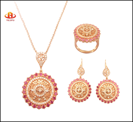 AAA CZ ensemble de clochettes pendentifs argent sterling collier en rhodium plaqué ensemble de bijoux classiques