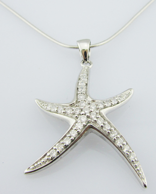 Collier à perles en argent CZ