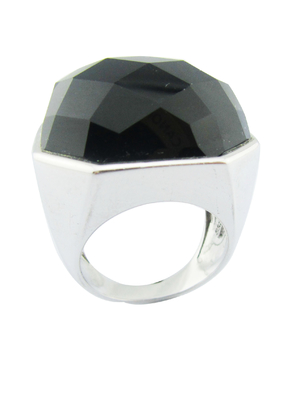 Anneaux d'argent blanc noir d'agate pour femmes Anneaux de pouce en argent sterling Anneaux d'argent sterling uniques