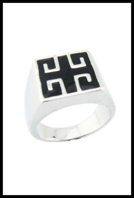 Anneaux de pierre précieuse émaillée étincelante en argent sterling 925 argent sterling Anneaux de bijoux en argent sterling Chunky Anneaux en argent sterling