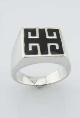 Anneaux de pierre précieuse émaillée étincelante en argent sterling 925 argent sterling Anneaux de bijoux en argent sterling Chunky Anneaux en argent sterling