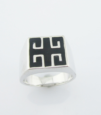 Anneaux de pierre précieuse émaillée étincelante en argent sterling 925 argent sterling Anneaux de bijoux en argent sterling Chunky Anneaux en argent sterling