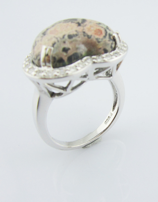 Anneaux de pierre précieuse en argent 925 avec pierre principale de 20 à 30 mm Anneaux gravés en argent sterling Anneaux de cœur en argent sterling
