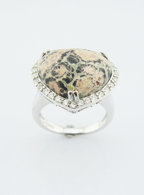 Anneaux de pierre précieuse en argent 925 avec pierre principale de 20 à 30 mm Anneaux gravés en argent sterling Anneaux de cœur en argent sterling