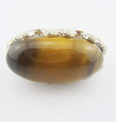 Année éblouissante pierre précieuse Anneaux en argent sterling Oeil de tigre pierre sterling bande d'argent sterling Anneau sterling argent unique