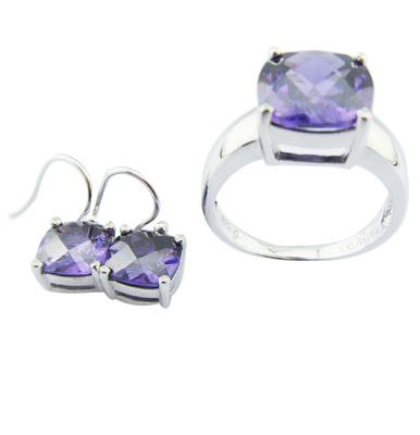 Joyaux en argent sterling plaqué au rhodium avec détails de style classique