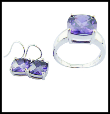 Joyaux en argent sterling plaqué au rhodium avec détails de style classique