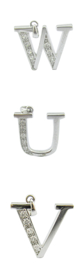 Personnalisé S925 18K Blanc plaqué en or Pendentif Avec Lettre Alphabet S Argent Cz Pendentif Pendentif Alphabétique