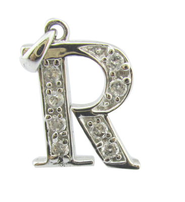G Lettres 1.25mm/1.5mm Pierres 925 Argent CZ Pendentif Abordable et élégant pendentif argent sterling diamant alphabet