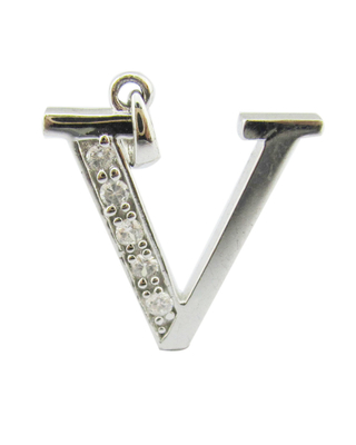 Le collier de l'alphabet en argent 925 avec des pierres de zircon