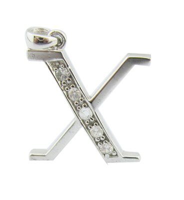 Le collier de l'alphabet en argent 925 avec des pierres de zircon