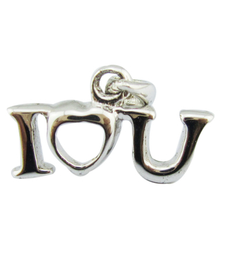 Je t'aime pendentif argent éclairé argent sterling A Z Alphabets pendentif bijoux histoire d'amour pendentif gelé