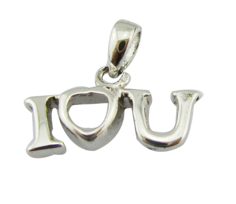 Je t'aime pendentif argent éclairé argent sterling A Z Alphabets pendentif bijoux histoire d'amour pendentif gelé