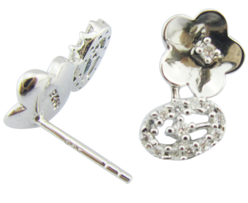 Des boucles d'oreilles en argent CZ 925 sans nickel pour les occasions décontractées