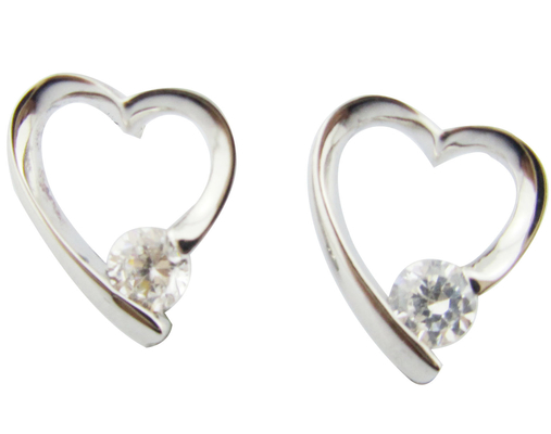 Boucle d'oreille de cœur bijoux de type décoratif bijoux en argent argent sterling boucles d'oreilles avec CZ femme boucle d'oreille en argent mignon
