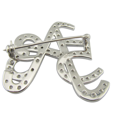 Intricate classique 925 argent CZ broche ronde Pour anniversaire réunion d'affaires Cz broche jolie boîte cadeau