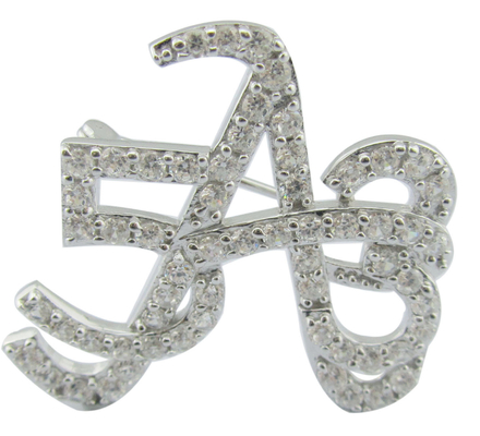 Intricate classique 925 argent CZ broche ronde Pour anniversaire réunion d'affaires Cz broche jolie boîte cadeau