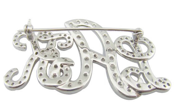 Broche en argent CZ 925 avec gravures complexes Pour les occasions formelles Quelqu'un de spécial Broche en argent sterling