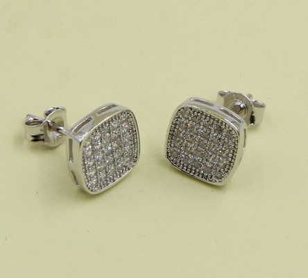 Boucles d'oreilles en argent sterling avec zirconie cube boucles d'oreilles en argent sterling simple boucles d'oreilles en argent
