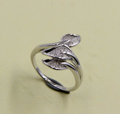 925 argent sterling ensemble de pavées en zirconium cube Anneaux pour femmes Anneaux de fiançailles en argent feuille Anneaux en argent feuille AAA pierre