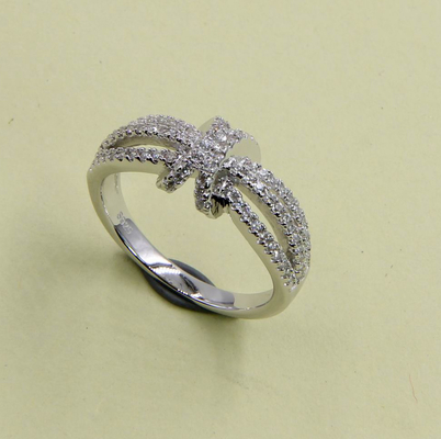 Nœud rond / ovale / marquise de qualité AAA Zirconia cube garçons 925 Sterling Silver Wedding Band Ring Anneaux en argent empilés