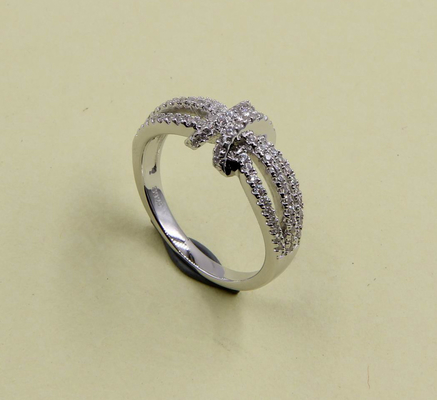 Nœud rond / ovale / marquise de qualité AAA Zirconia cube garçons 925 Sterling Silver Wedding Band Ring Anneaux en argent empilés