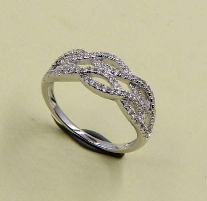 L'anneau de mariage en forme de cœur en argent 925 CZ Eternity Band Rings Taille 5-10 Sterling Silver Spoon Rings