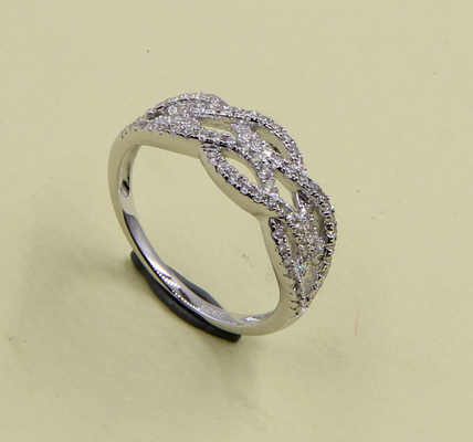 L'anneau de mariage en forme de cœur en argent 925 CZ Eternity Band Rings Taille 5-10 Sterling Silver Spoon Rings