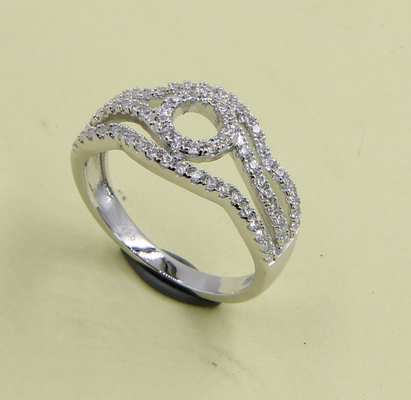 Anneaux en argent sterling Petite Prong Pave CZ Poire Coeur Chevron Ovale Ronde Mauvais œil Sterling Argent Rose Anneau Sterling