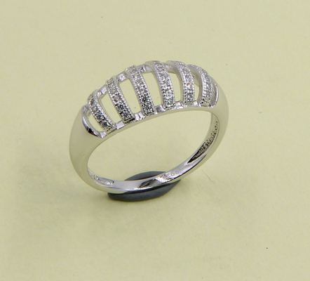 Anneaux CZ en argent sterling 925 avec réglage de pavé ronde marquise cœur ovale cube zirconie argent simple Anneau moderne