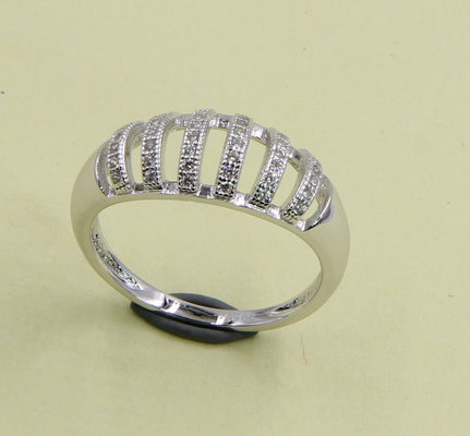 Anneaux CZ en argent sterling 925 avec réglage de pavé ronde marquise cœur ovale cube zirconie argent simple Anneau moderne