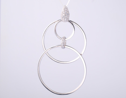 Des cercles ronds Forme de collection géométrique Pendentif avec pierres CZ 925 Argent Sterling bijoux accessoire Argent sterling argent pendentif argent cz pendentif Géométrie