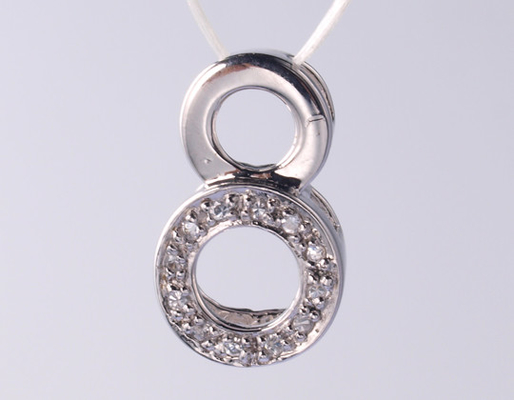Série géométrique Ronde Délicate 925 Argent CZ Pendentif géométrique Personnalisable Avec Chaîne 46cm 925 Argent CZ Pendentif