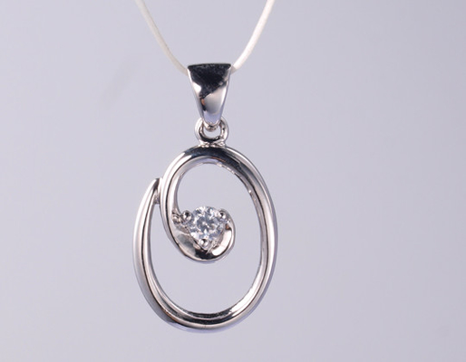 Série géométrique Ronde Délicate 925 Argent CZ Pendentif géométrique Personnalisable Avec Chaîne 46cm 925 Argent CZ Pendentif