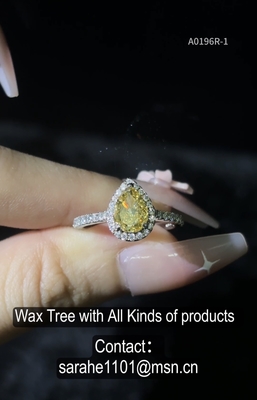 Moissanite en forme de poire Brillant 925 Sterling Silver CZ Anneaux AAA de haute qualité pierres de zirconium cubique 1,0-1,5-2,0 mm Taille de pierre Anneaux de pierre précieuse en argent