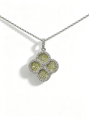 2026 été chaud 925 pendentif argenté CZ avec champagne noir blanc AAA CZ pierres de chance pendentif en forme de fleur bijoux rhodium plaqué pour la prospérité longévité bijoux