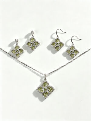 Meilleur pour la Coupe du monde de 2026 Poids léger Beau ensemble de bijoux en argent 925 avec AAA Cube Zirconia Larme pendentif Boucles d'oreilles et bague pour le mariage et les cadeaux, Champagne ensemble de bijoux colorés même collection