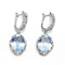 Serrure anglaise Topaz Dangle Earrings White Gold bleu 4.0g