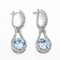 topaze de bleu de ciel de cercle de 4.1g Sterling Silver Aquamarine Drop Earrings