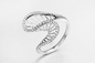 Inregular forment 925 anneaux argentés D.C.A. Sterling Silver Angel Wing Ring de la CZ
