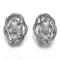 Diamond Stud Earrings 925 boucles d'oreille argentées de la CZ tourbillonnent l'agrafe ronde blanche dessus