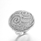 Les anneaux modelés argentés 13.8g Sterling Silver Engraved Ring des hommes de zircon