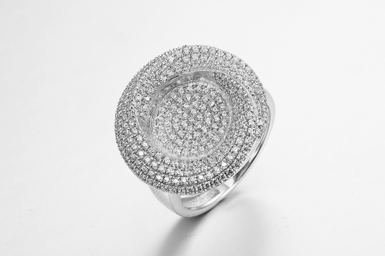 6.8g Sterling Silver Open Circle Ring Disque Tffany Des cercles entrelacés