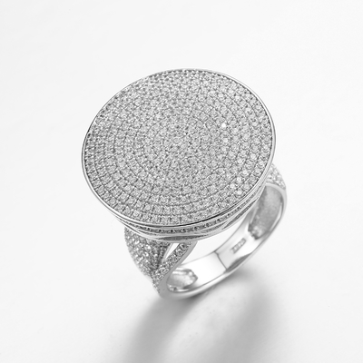 6.8g Sterling Silver Open Circle Ring Disque Tffany Des cercles entrelacés
