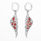 La CZ blanche Ruby Dangle Earrings Sterling Silver rouge Wing Shaped