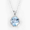 pendant argenté 10mm Topaz Birthstone Necklace bleu suisse de la pierre gemme 2.75g 925